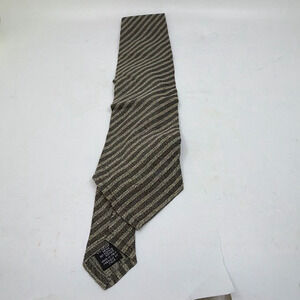 Emporio Armani Striped Brown Rayon Acetate Blend Tie
